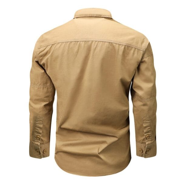 Spring And Autumn Pocket New Polo Collar Casual Shirt - Image 2