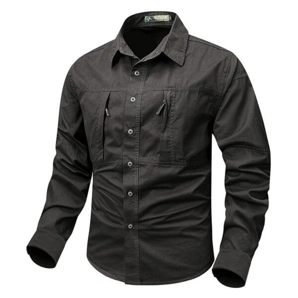 Spring And Autumn Pocket New Polo Collar Casual Shirt - Image 7