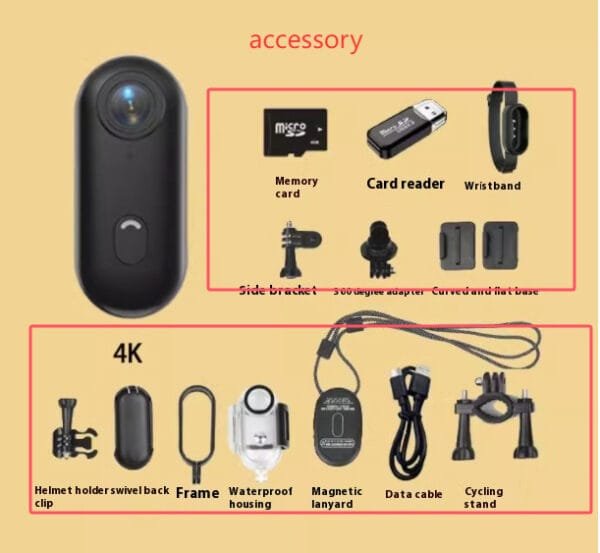 Outdoor Sports Camera In Helmet Motorcycle Bike Sport Mini Filming Bicycle Action 4K Professional Body Cam And Video Cameras - Image 2