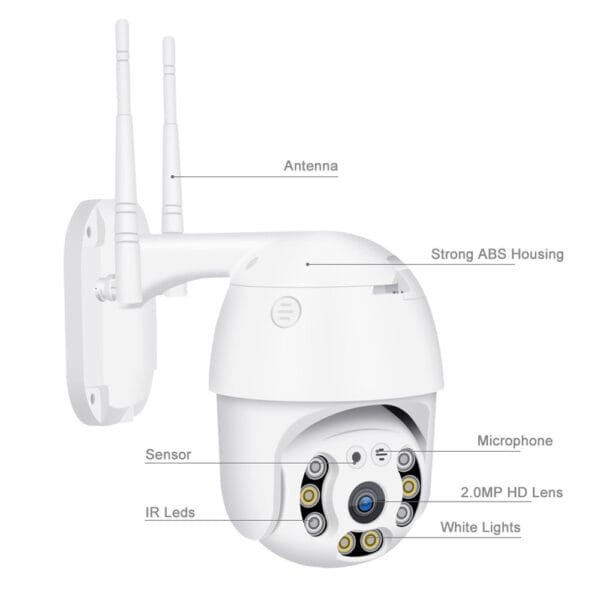 Eight-Lamp Surveillance Dome Camera Outdoor Solar Camera Full-Color Night Vision Remote Surveillance Camera HD And Waterproof - Image 2